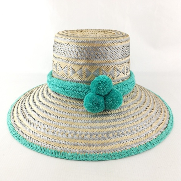 Handwoven Sun Hat with Pom Pom Hat Band 56cm main image 4